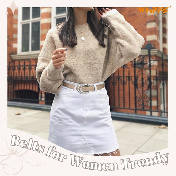 Women Leather Belts For Jeans Pants Dress Fashion Ladies Skinny Leather Belt👌 - Picture 4 of 6